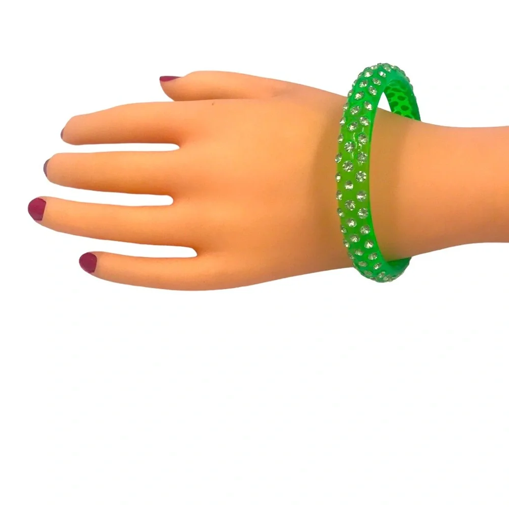Various Colors Plastic Gem Stone Bangle Bracelets